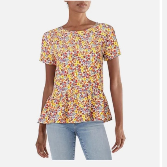 Floral Peplum Top NWT - Picture 1 of 5
